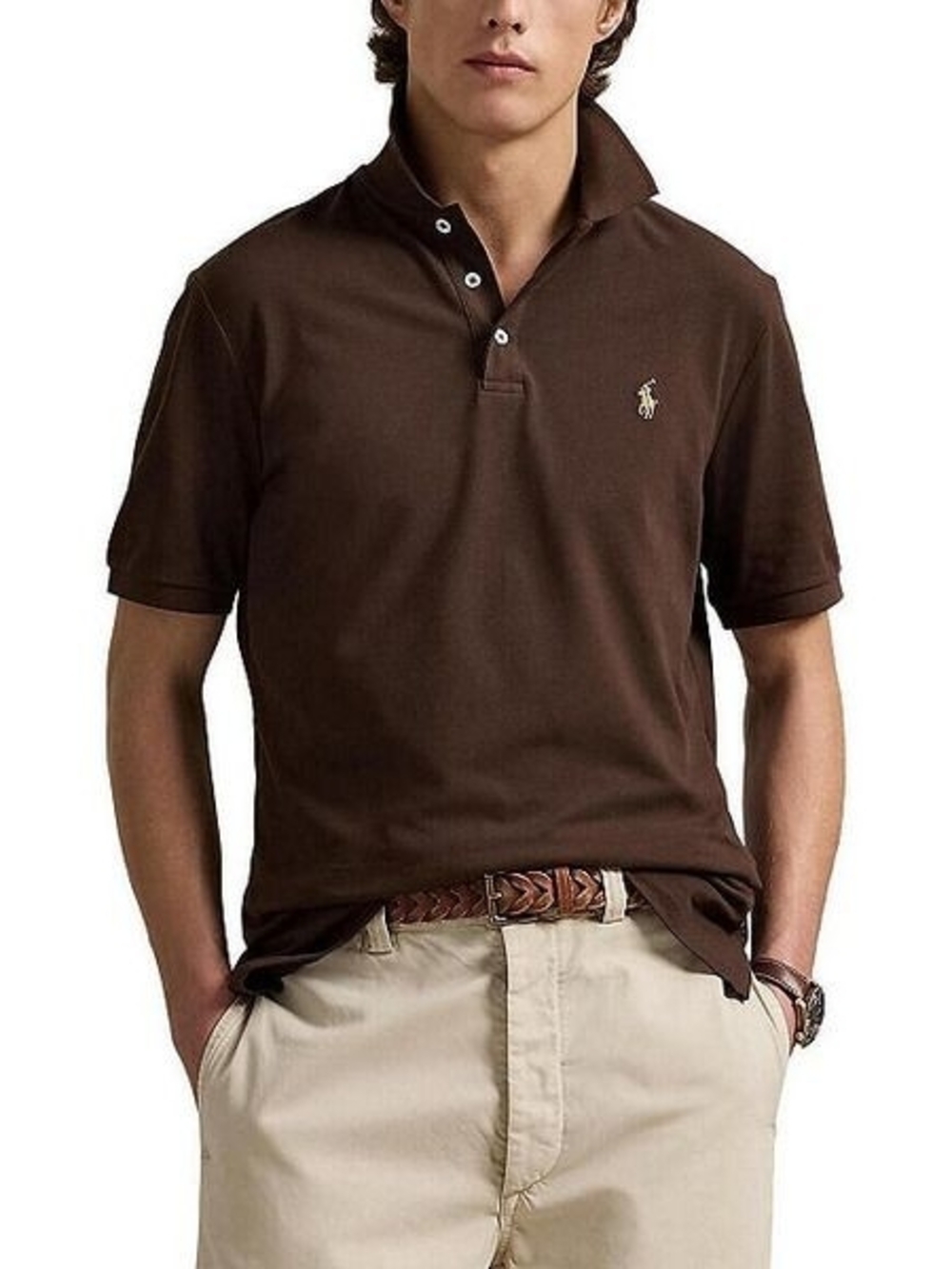 Polo by Ralph Lauren Brown Short-Sleeve Polo with Embroidered Pony